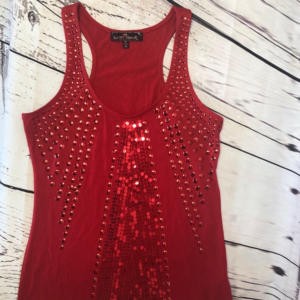 Red sparkly tank top
